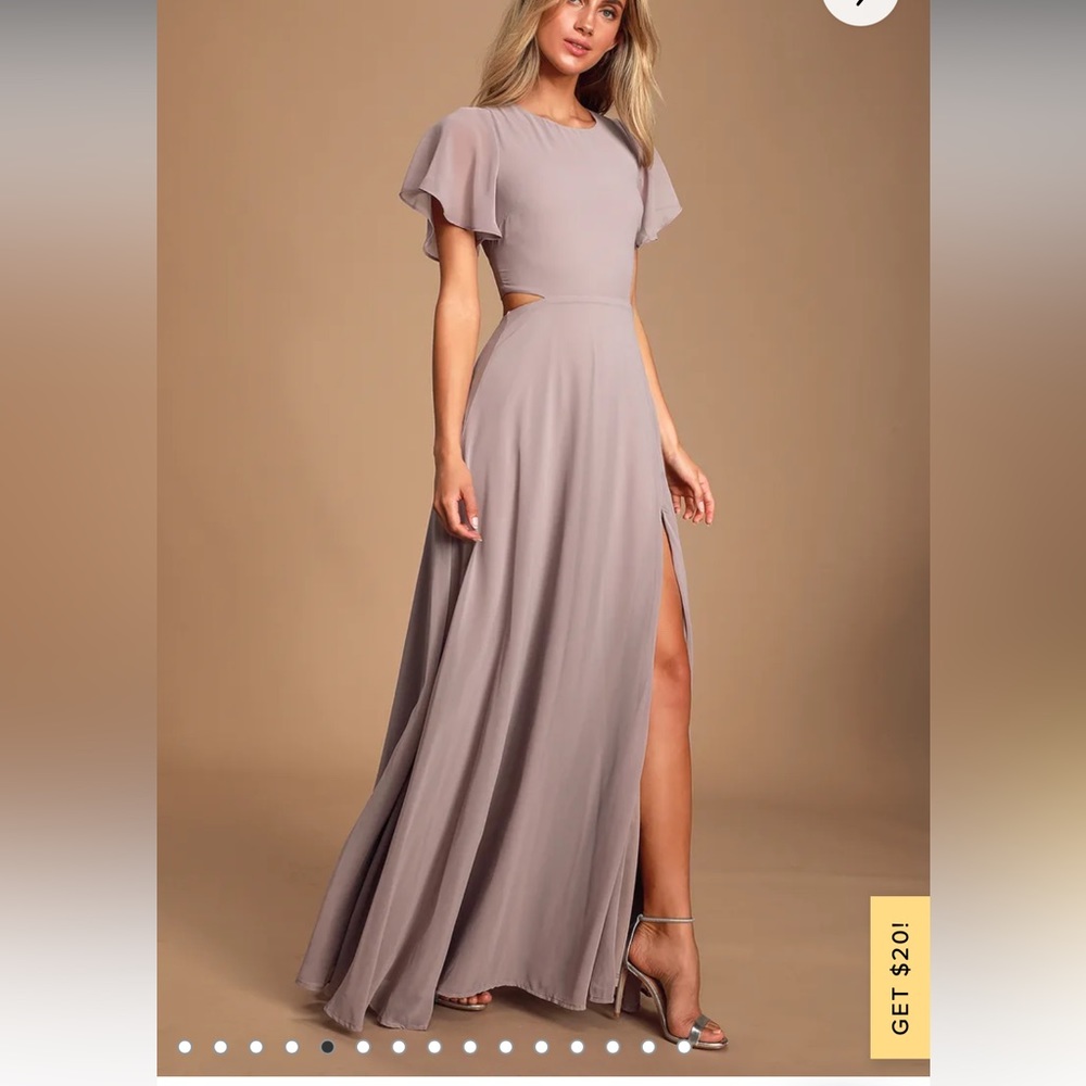 Lulus Garden Bliss Dusty Lavender Cutout Maxi Dress